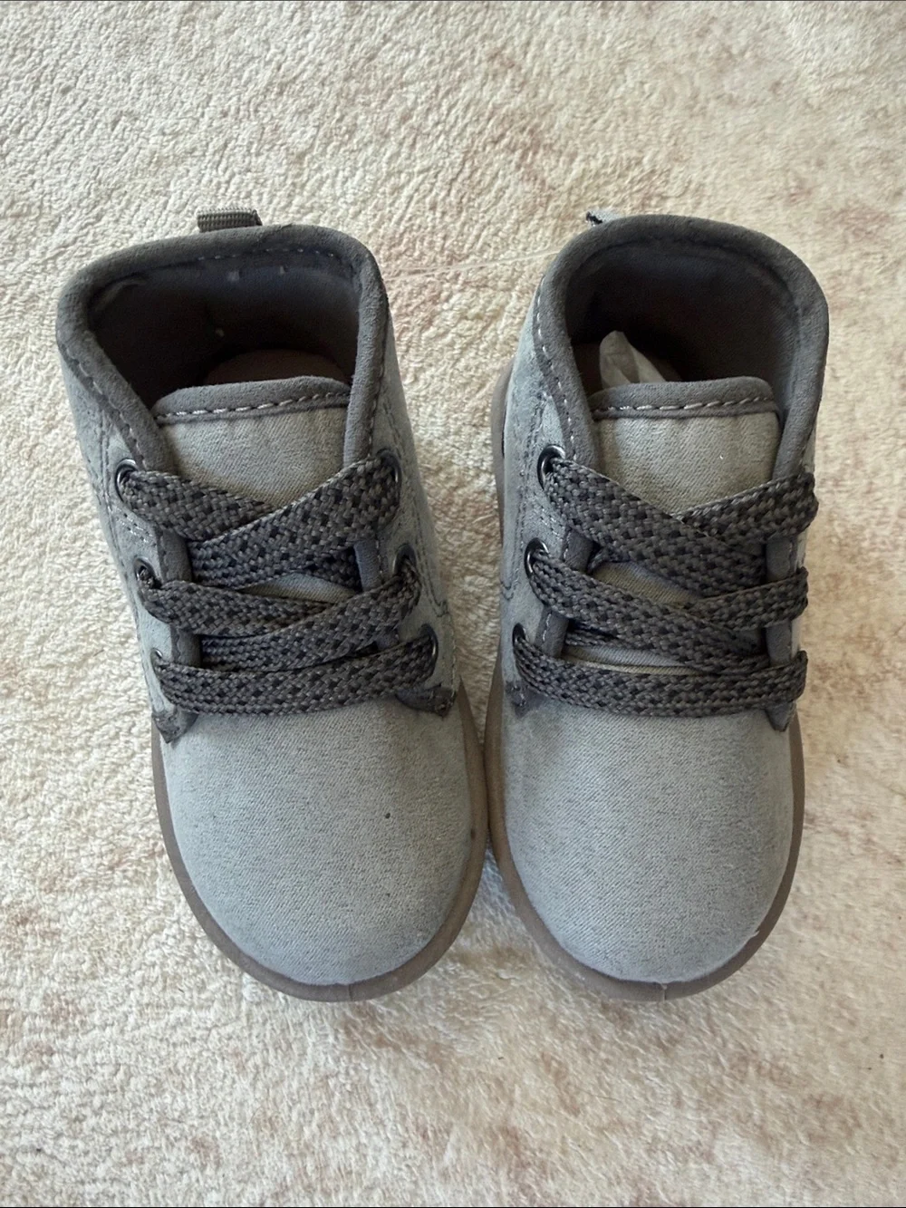 Grey Baby & Walker Lace-Up First-Walk Shoes